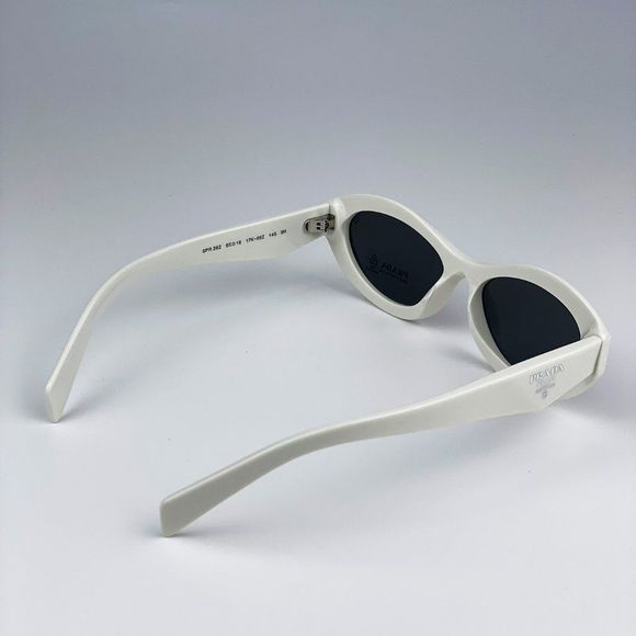 Prada PR26ZS 17K08Z Sunglasses Talc White Dark Grey Oval Women main image 6